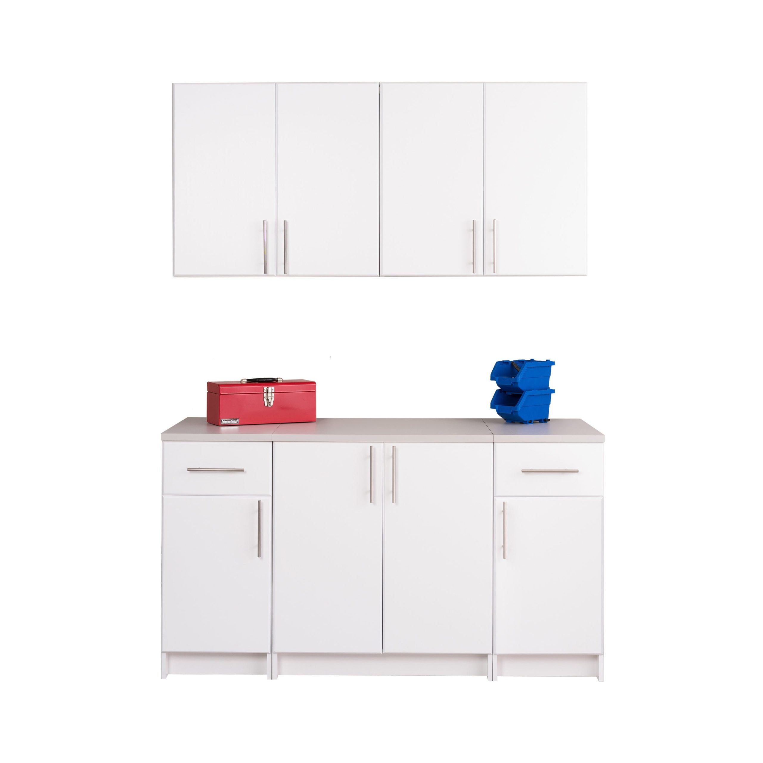 Prepac Elite 64-in W x 89-in H Wood Composite White Freestanding or Wall-mount Utility Storage Cabinet