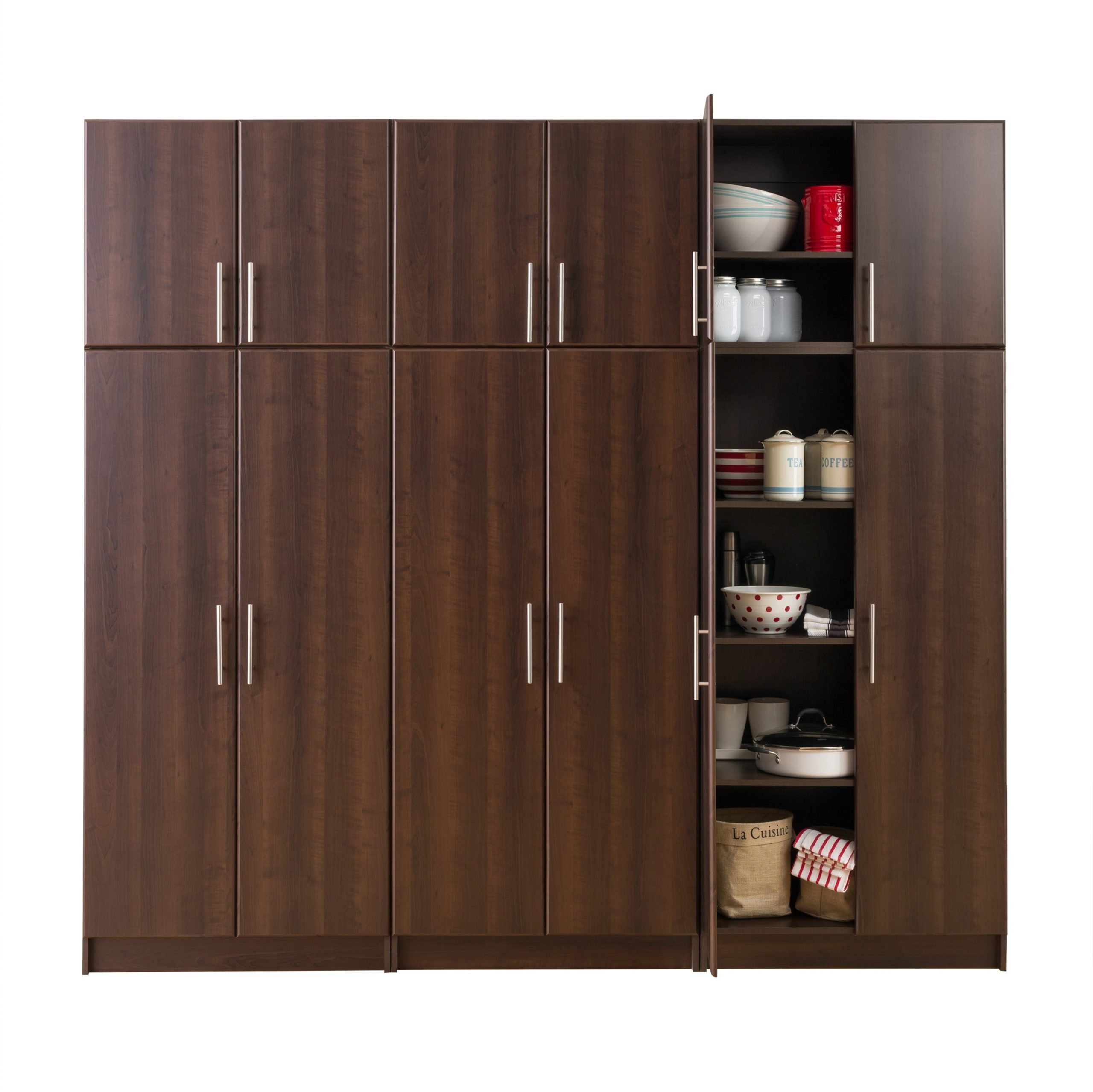Prepac Elite 96-in W x 89-in H Wood Composite Espresso Freestanding Utility Storage Cabinet