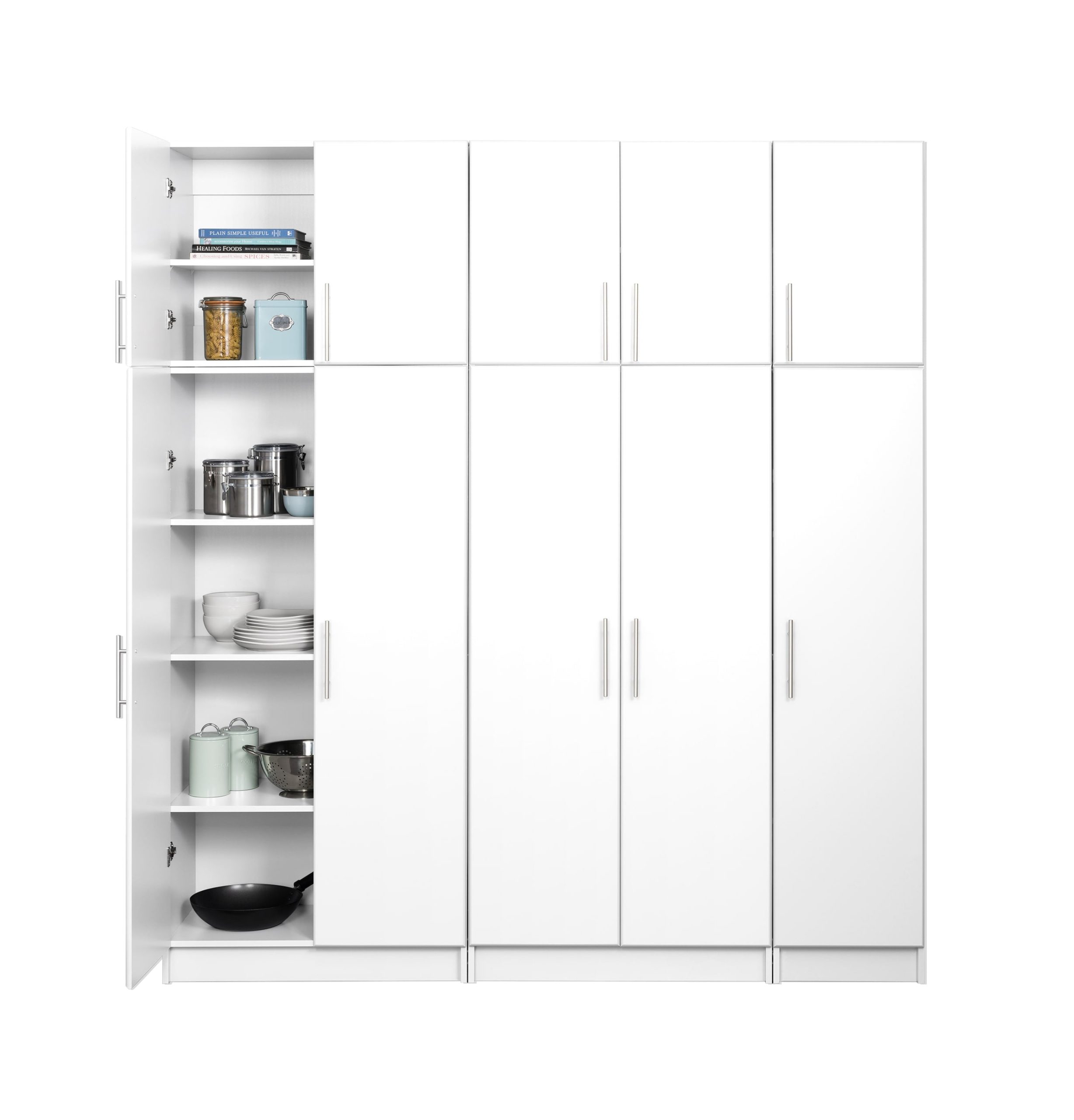 Prepac Elite 80-in W x 89-in H Wood Composite White Freestanding Utility Storage Cabinet