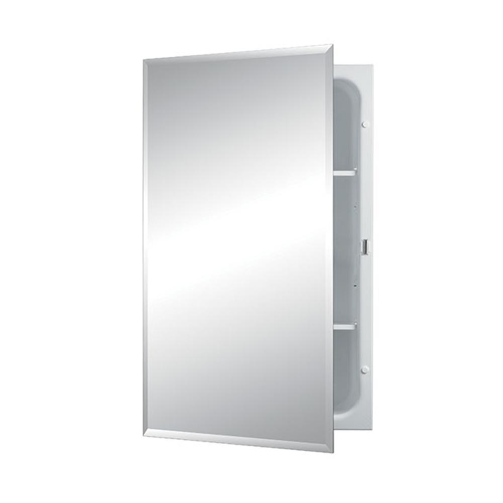 Horizon 16 in. W x 26 in. H x 4-3/4 in. D Frameless Recessed Bathroom Medicine Cabinet with 1/2 in. Beveled Edge Mirror