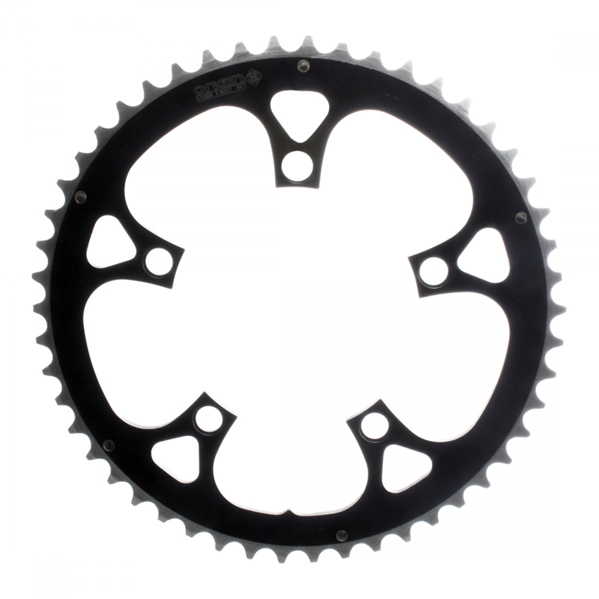 Origin8 Chainring 50T 110 BCD 5-Bolt 8/9/10-Spd Alloy Blk/Silver Ramped/Pinned