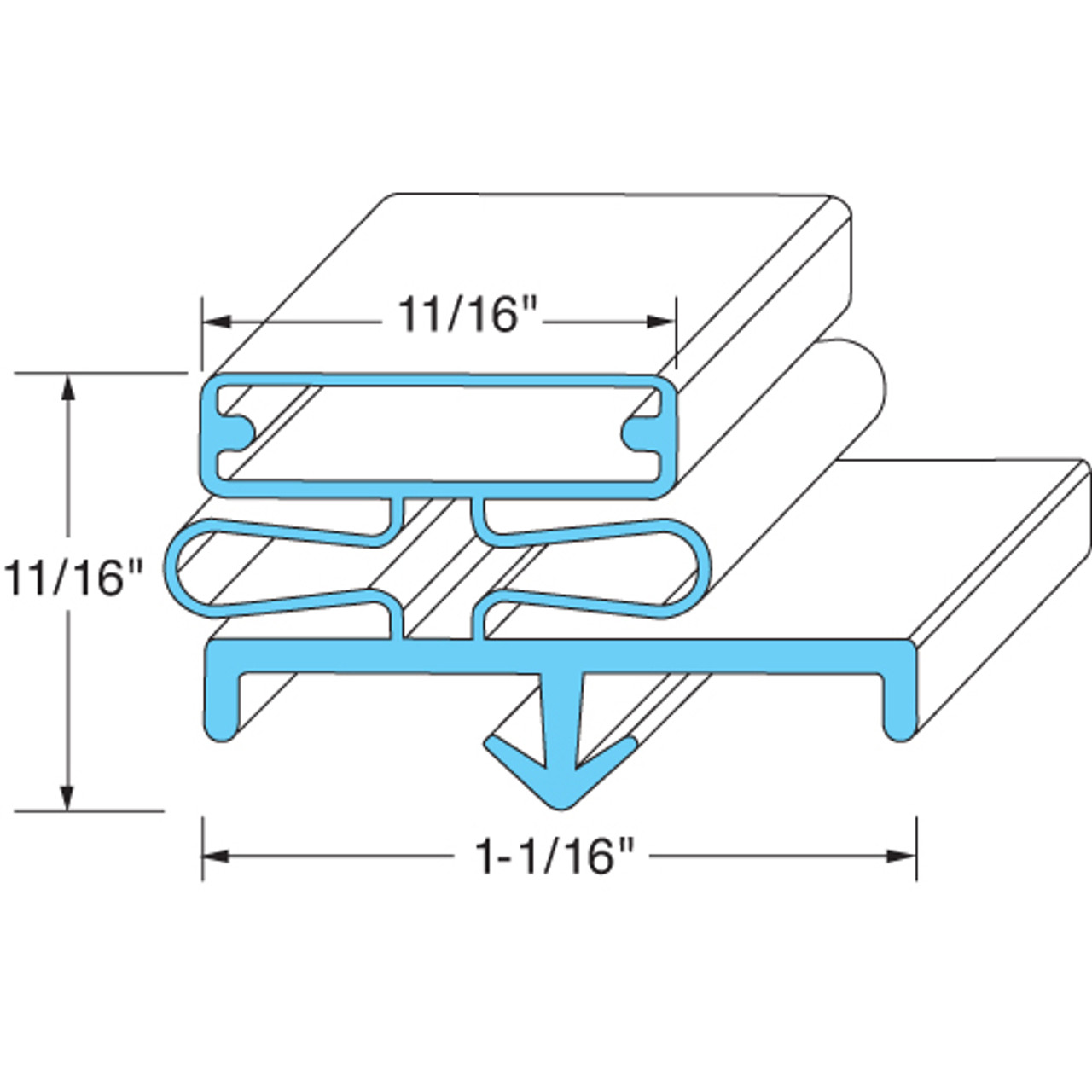 741146 - Mavrik - 22 9/16 in x 29 1/2 in 4-Sided Magnetic Door Gasket