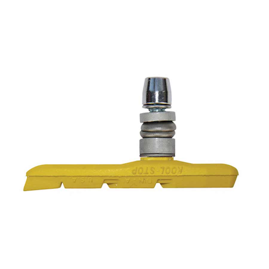 Kool Stop Thinline Cantilever Brake Pads, Threaded posts, Rubber, Yellow, Pair