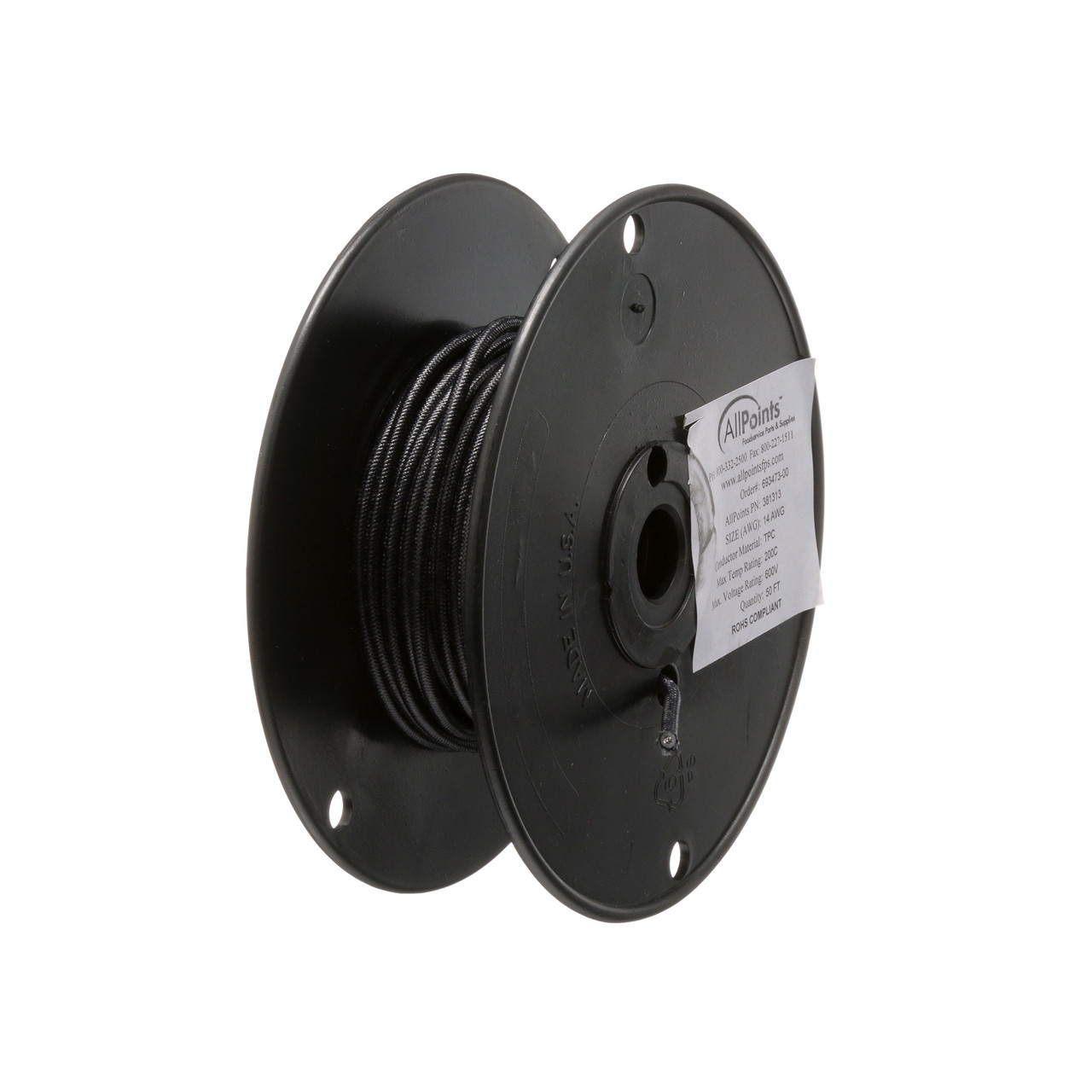 381313 - Mavrik - 14 ga Black High Temperature Wire