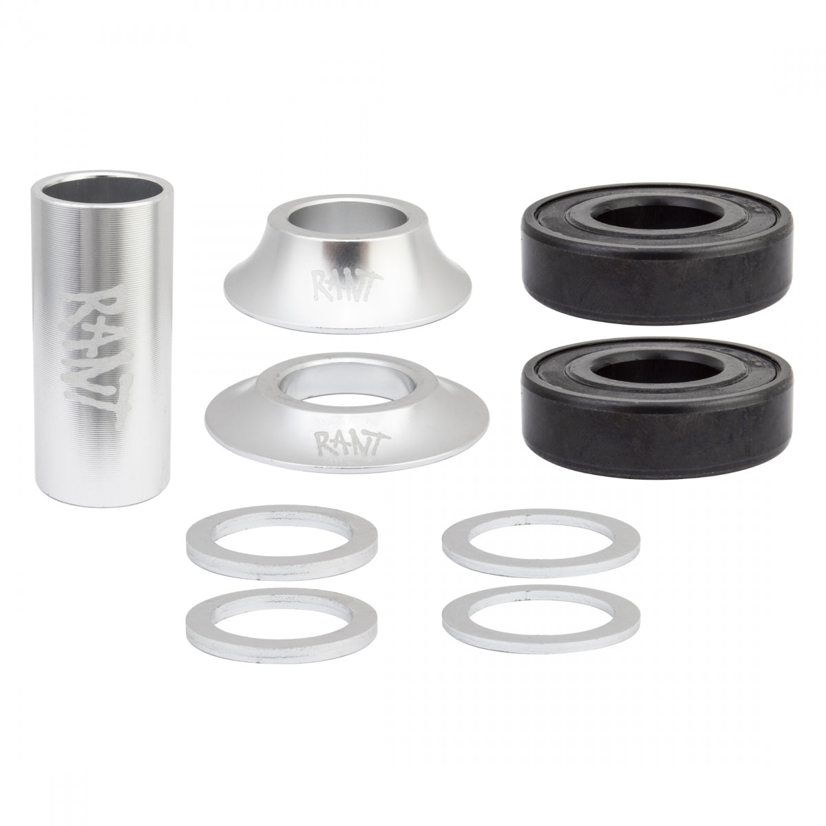 Rant Bang Ur Cartridge Bearing Mid Bottom Brackets Silver | 19mm Spindle Cranks
