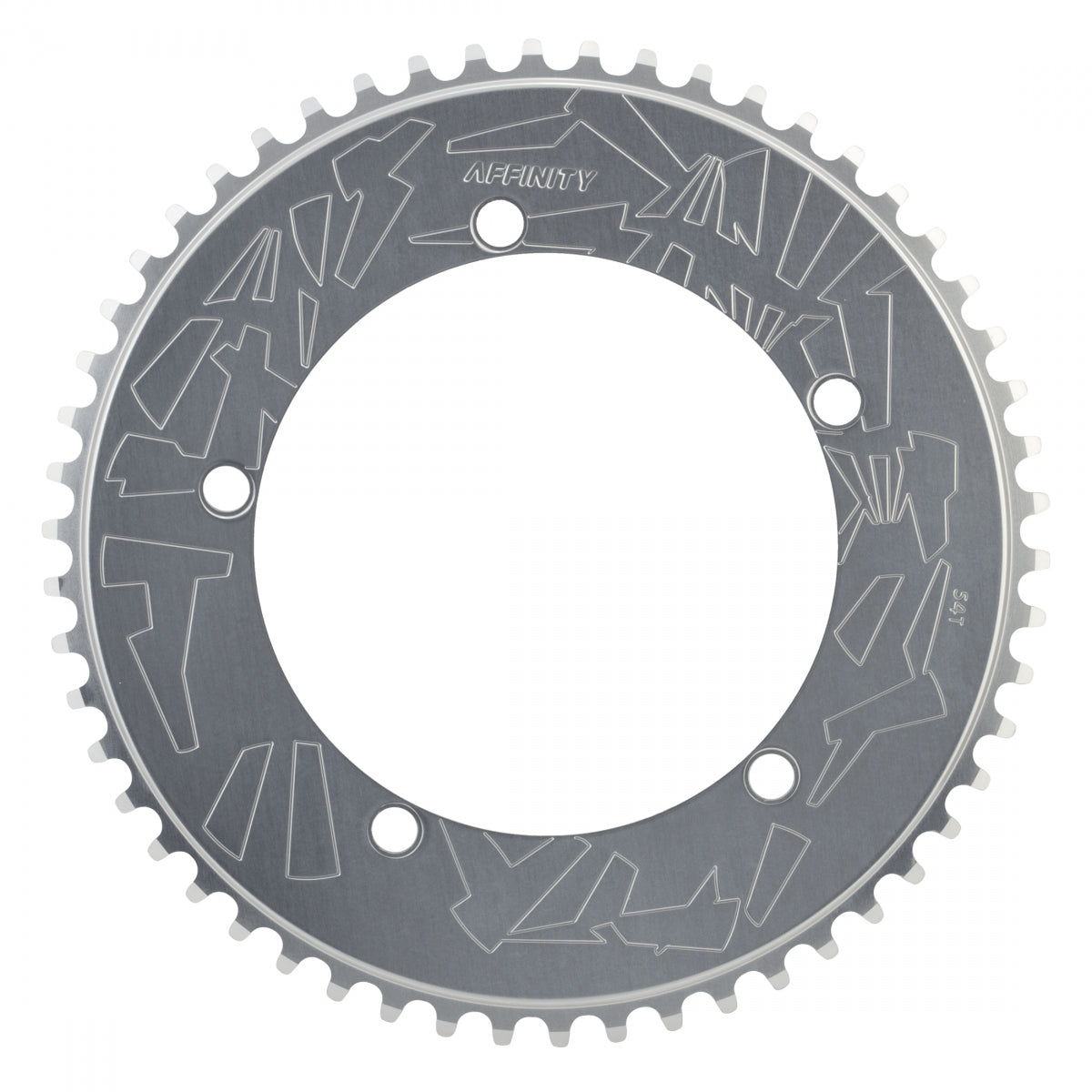 Affinity Pro Track Chainring 54t 144 BCD 5-Bolt Aluminum Polished Silver