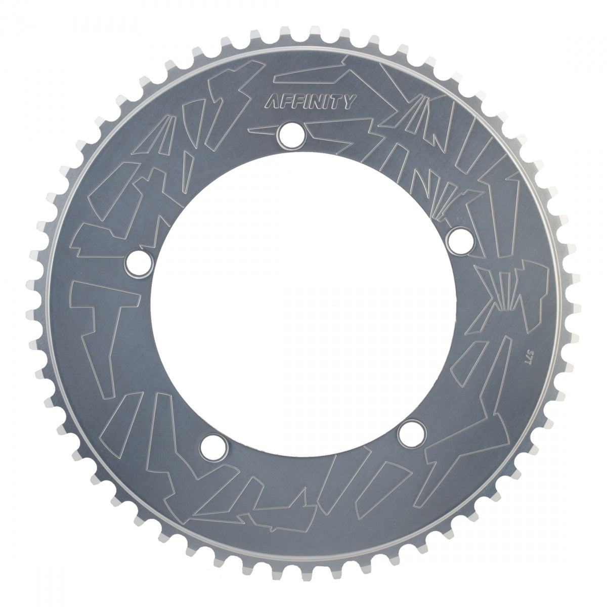 Affinity Pro Track Chainring 57t 144 BCD 5-Bolt Aluminum Polished Silver