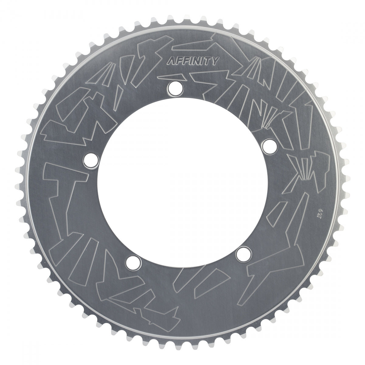 Affinity Pro Track Chainring 62t 144 BCD 5-Bolt Aluminum Polished Silver