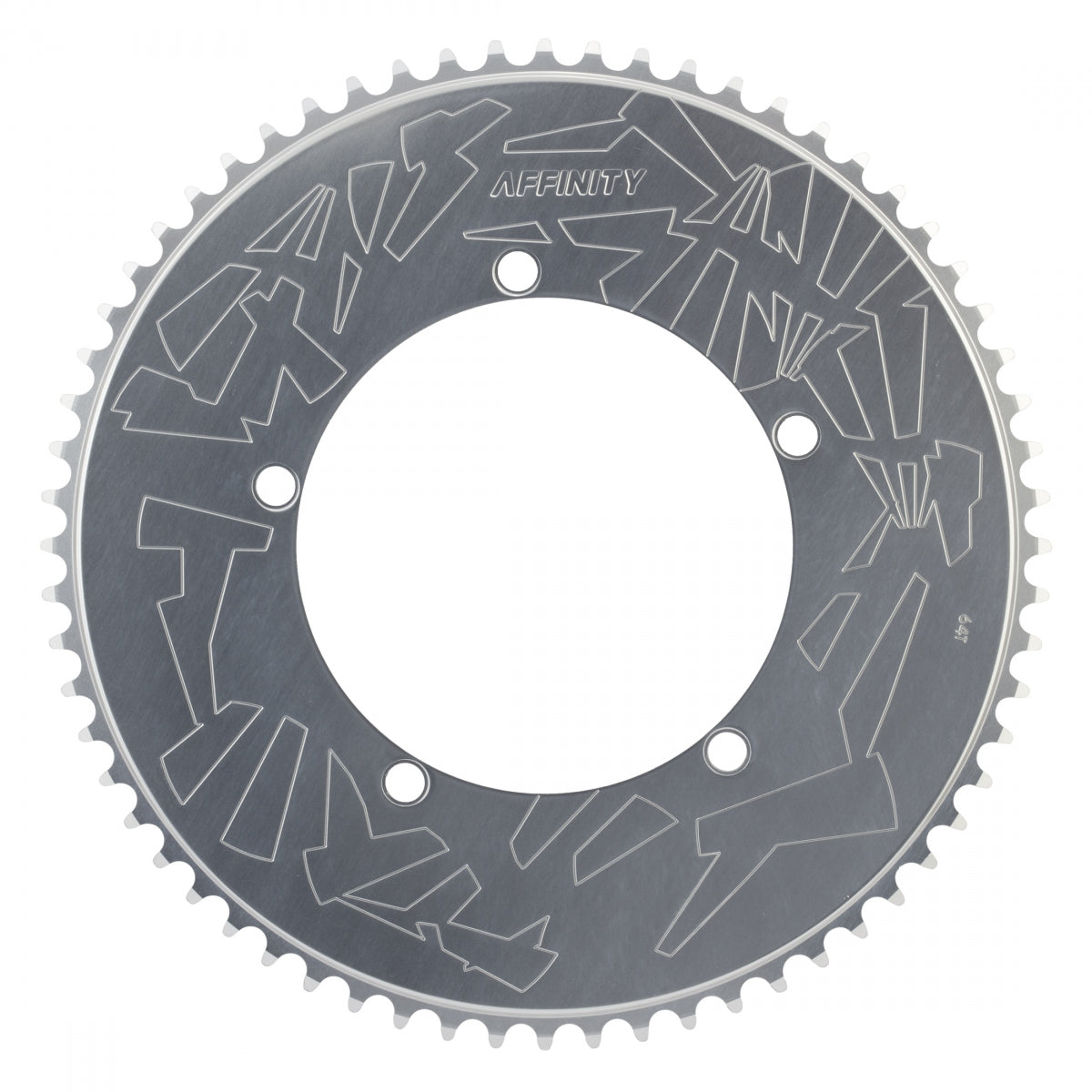 Affinity Pro Track Chainring 64t 144 BCD 5-Bolt Aluminum Polished Silver