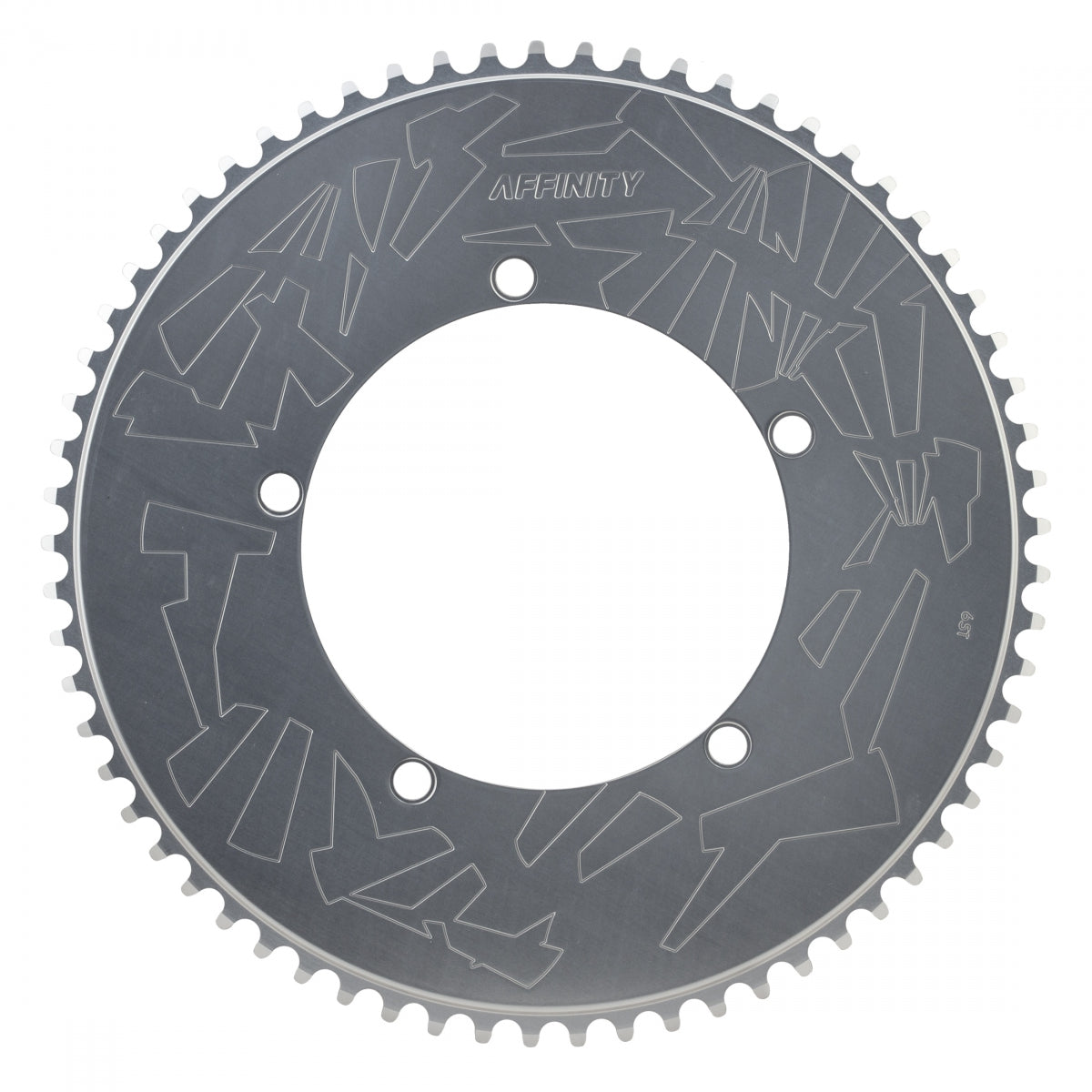 Affinity Pro Track Chainring 65t 144 BCD 5-Bolt Aluminum Polished Silver