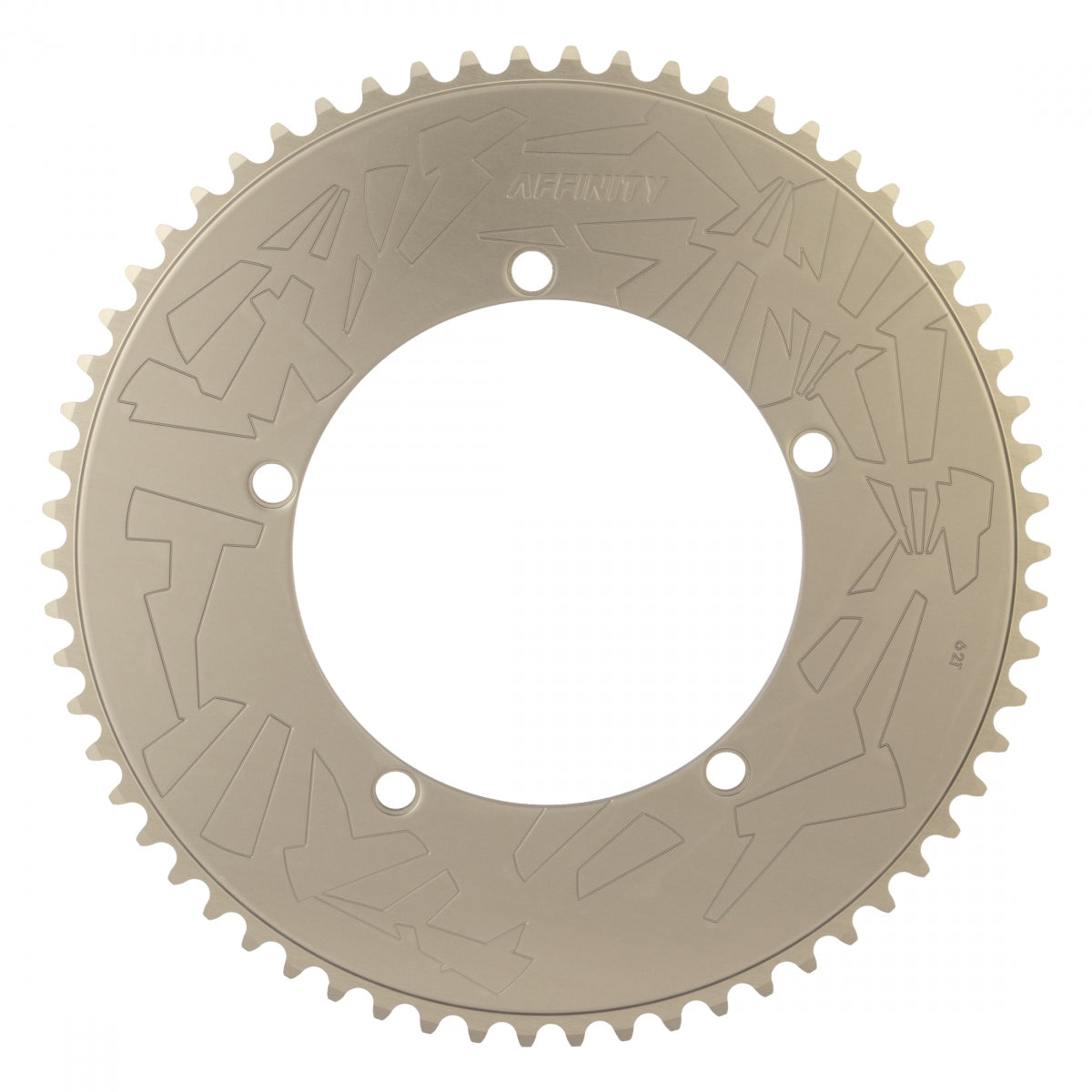 Affinity Pro Track Chainring 62t 144 BCD 5-Bolt Aluminum Hard Anodized Grey