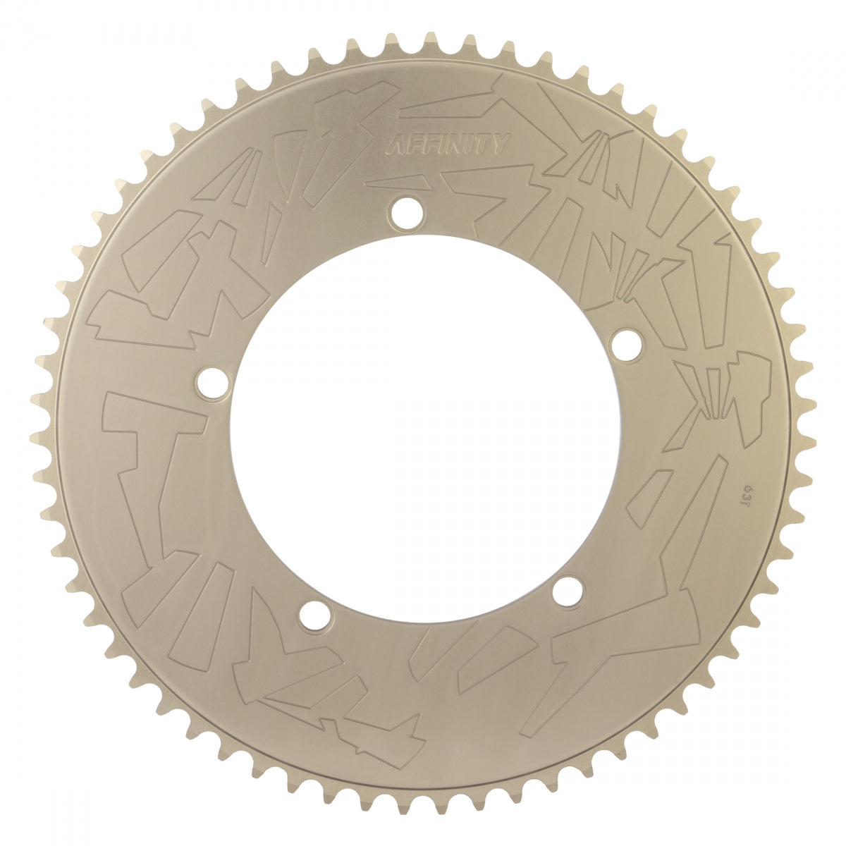 Affinity Pro Track Chainring 63t 144 BCD 5-Bolt Aluminum Hard Anodized Grey