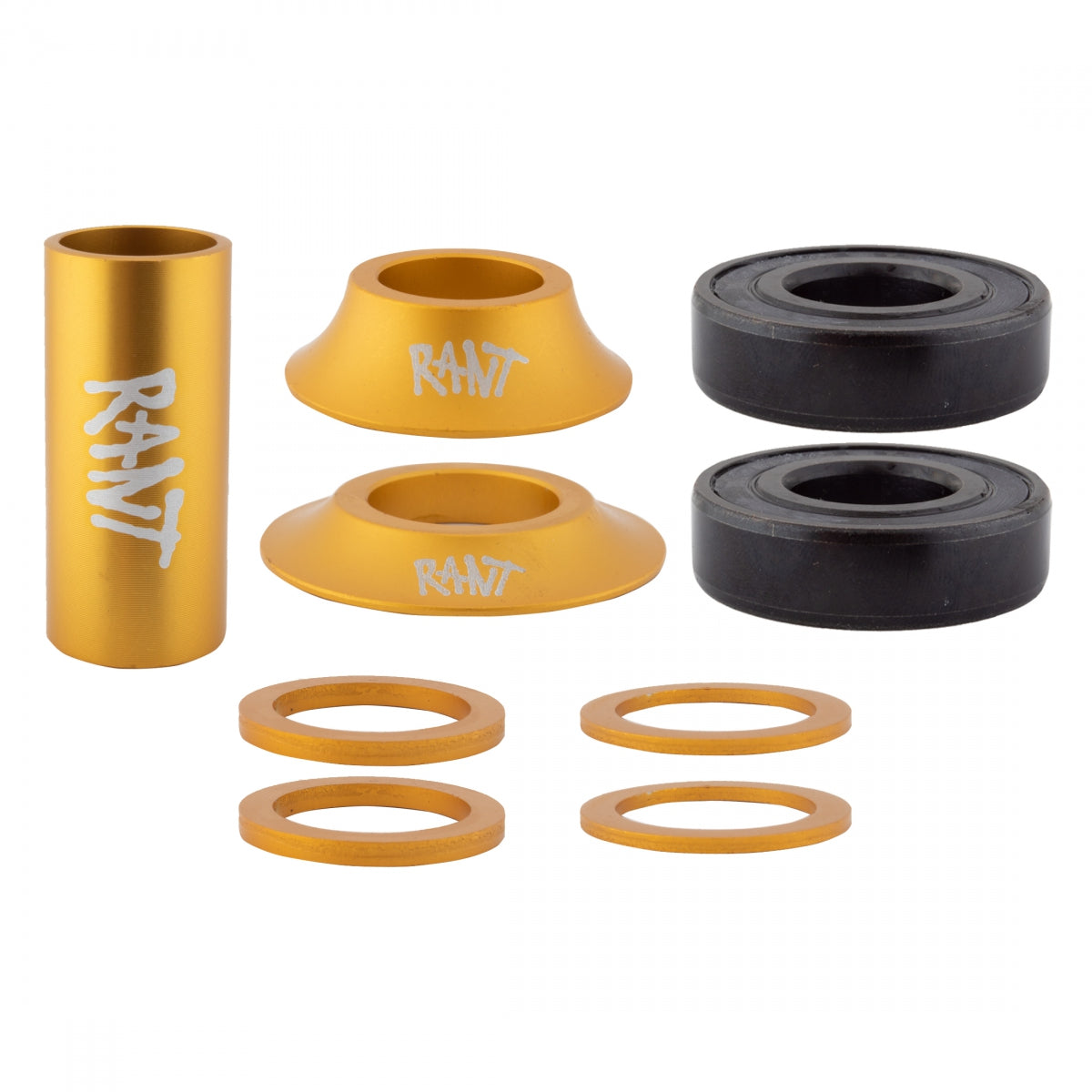 Rant Bang Ur Cartridge Bearings Mid Bottom Brackets Matte Gold for 19mm Cranks