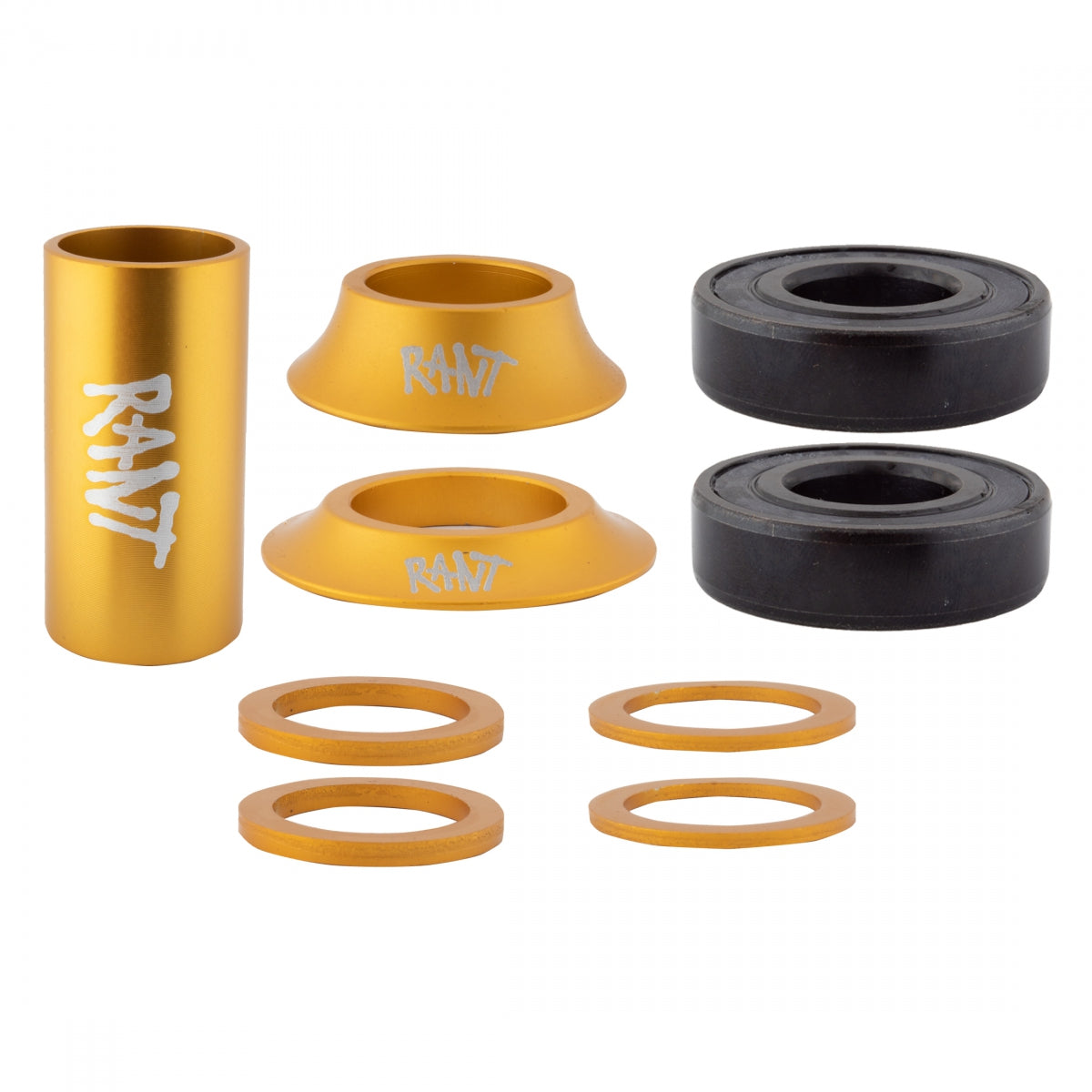 Rant Bang Ur Cartridge Bearings Mid Bottom Brackets Matte Gold for 22mm Cranks
