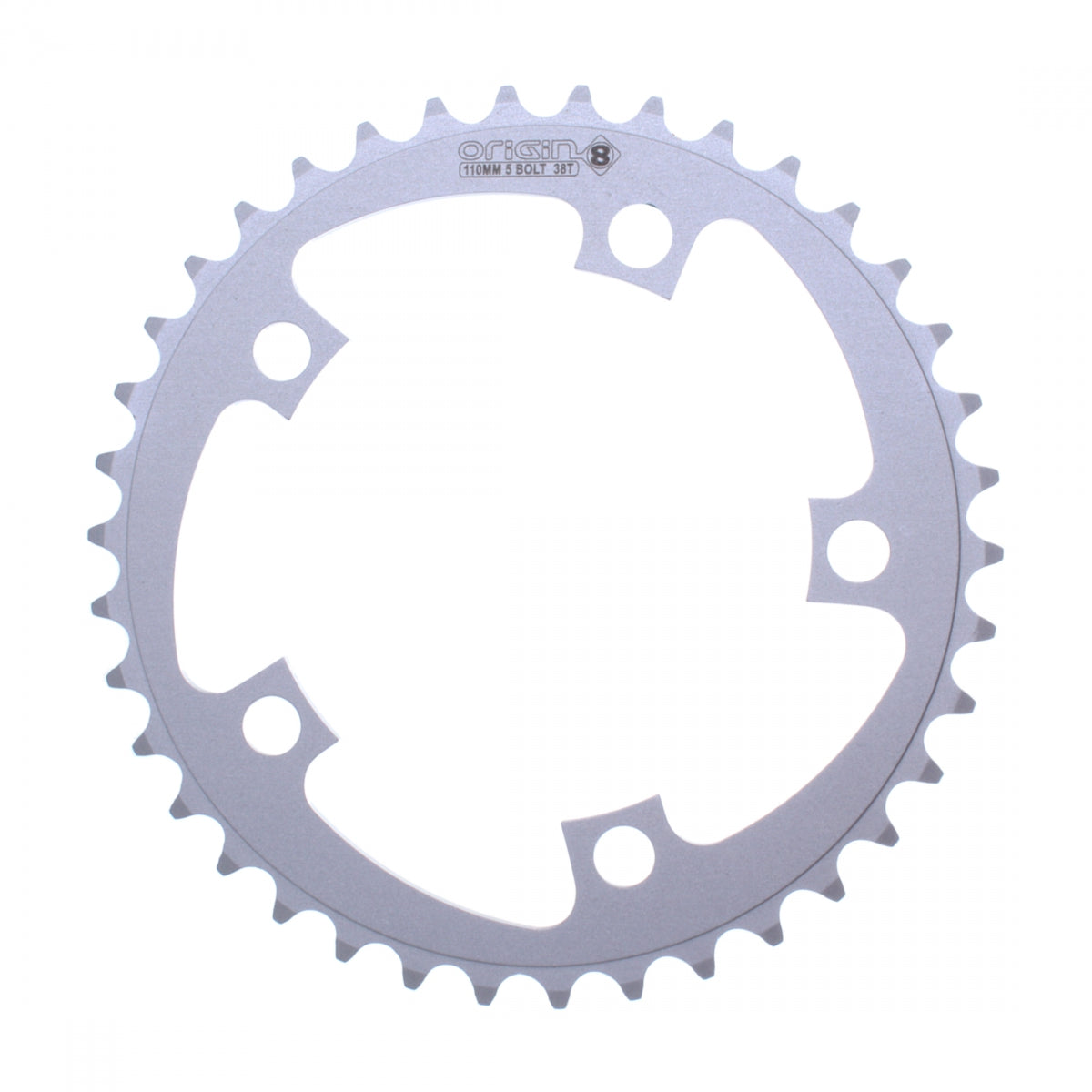Origin8 Blade Chainring 38t 110 BCD 5-Bolt 8/9-Speed Aluminum Silver Road MTB