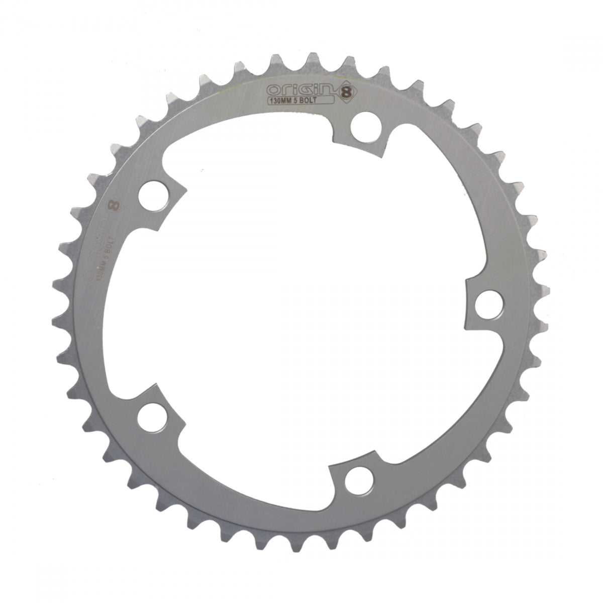 Origin8 Blade Chainring 42t 130 BCD 5-Bolt 8/9-Speed Aluminum Silver Road MTB