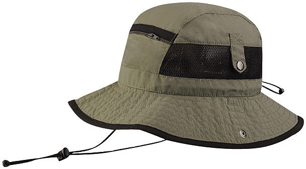 Juniper Explorer Bucket UV Protection Bucket Hat in Khaki, Olive & Charcoal – Outdoor Adventure Sun Hat with Zipper Pocket for Small Essentials