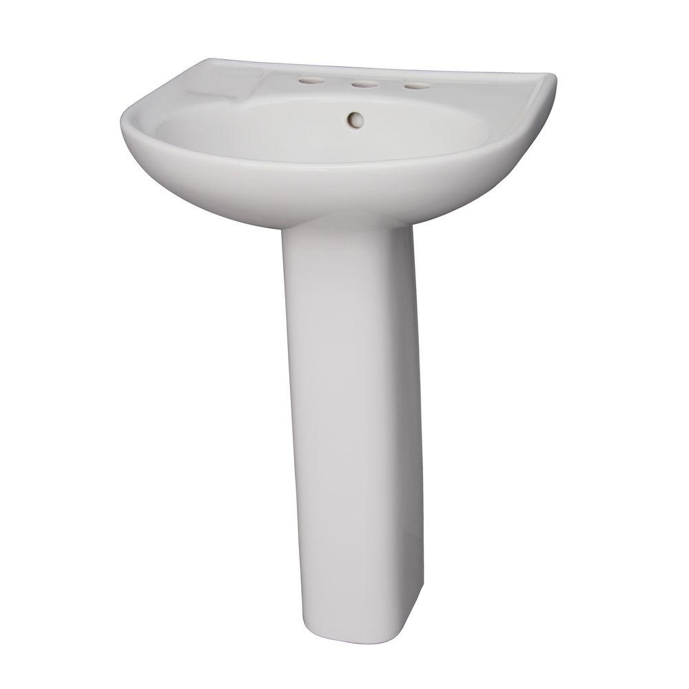 Barclay Products Cynthia 520 Pedestal Combo Bathroom Sink in White