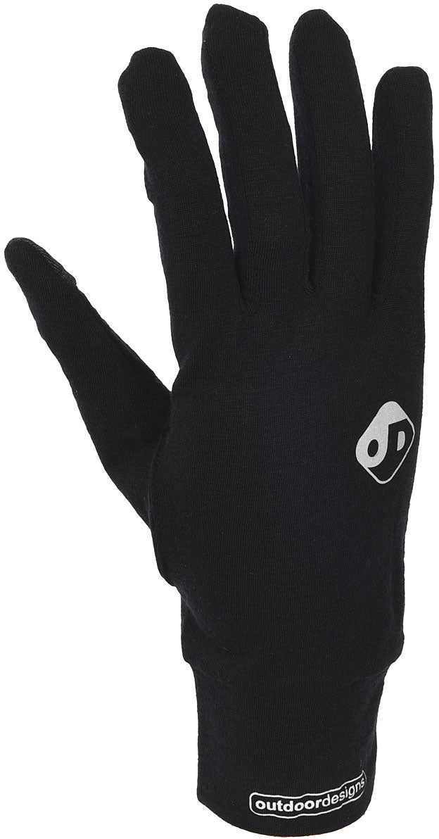 Outdoor Designs Merino Wool Base Layer Gloves – Lightweight, Touch Screen Compatible, Breathable Thermal Gloves for Outdoor Activities