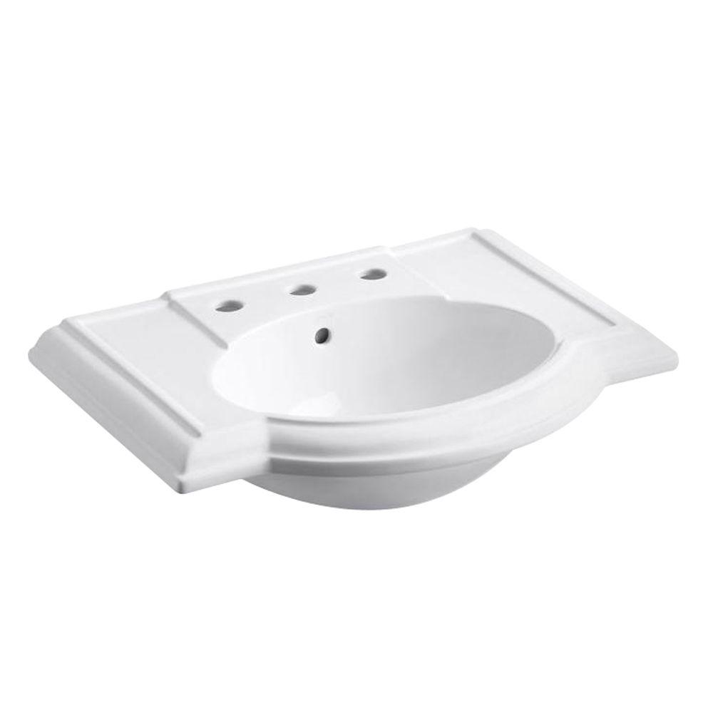 KOHLER Devonshire 4-7/8 in. Vitreous China Pedestal Sink Basin in White with Overflow Drain