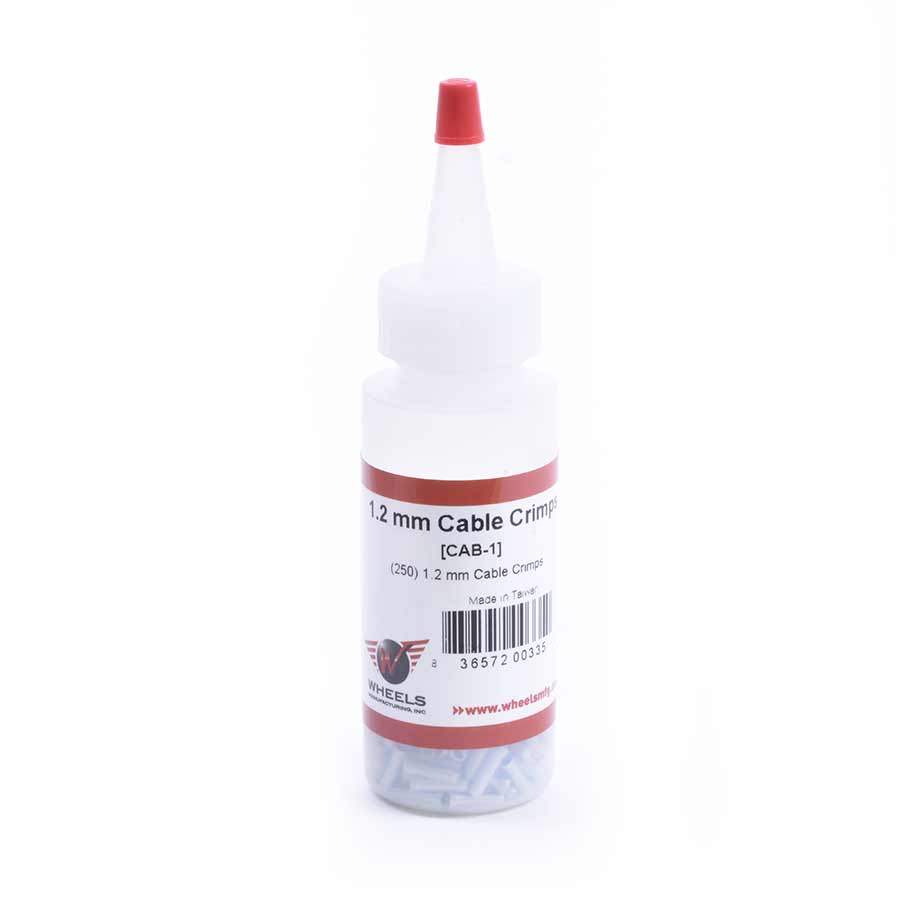 Wheels Manufacturing 1.2mm cable crimp, Cable End Cap, 1.2mm, Silver, 250pcs