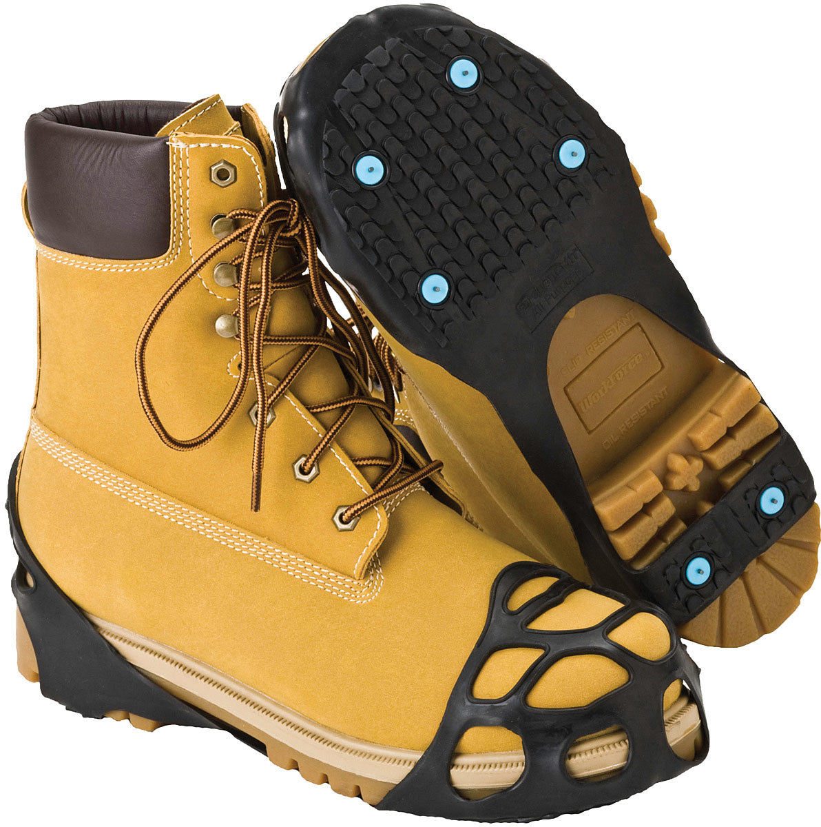 Winter Snow & Ice Traction Cleats & Spikes for Shoes | Durable, Stretch-Fit, Diamond Tread, All-Temperature Performance, Safe on Icy Surfaces