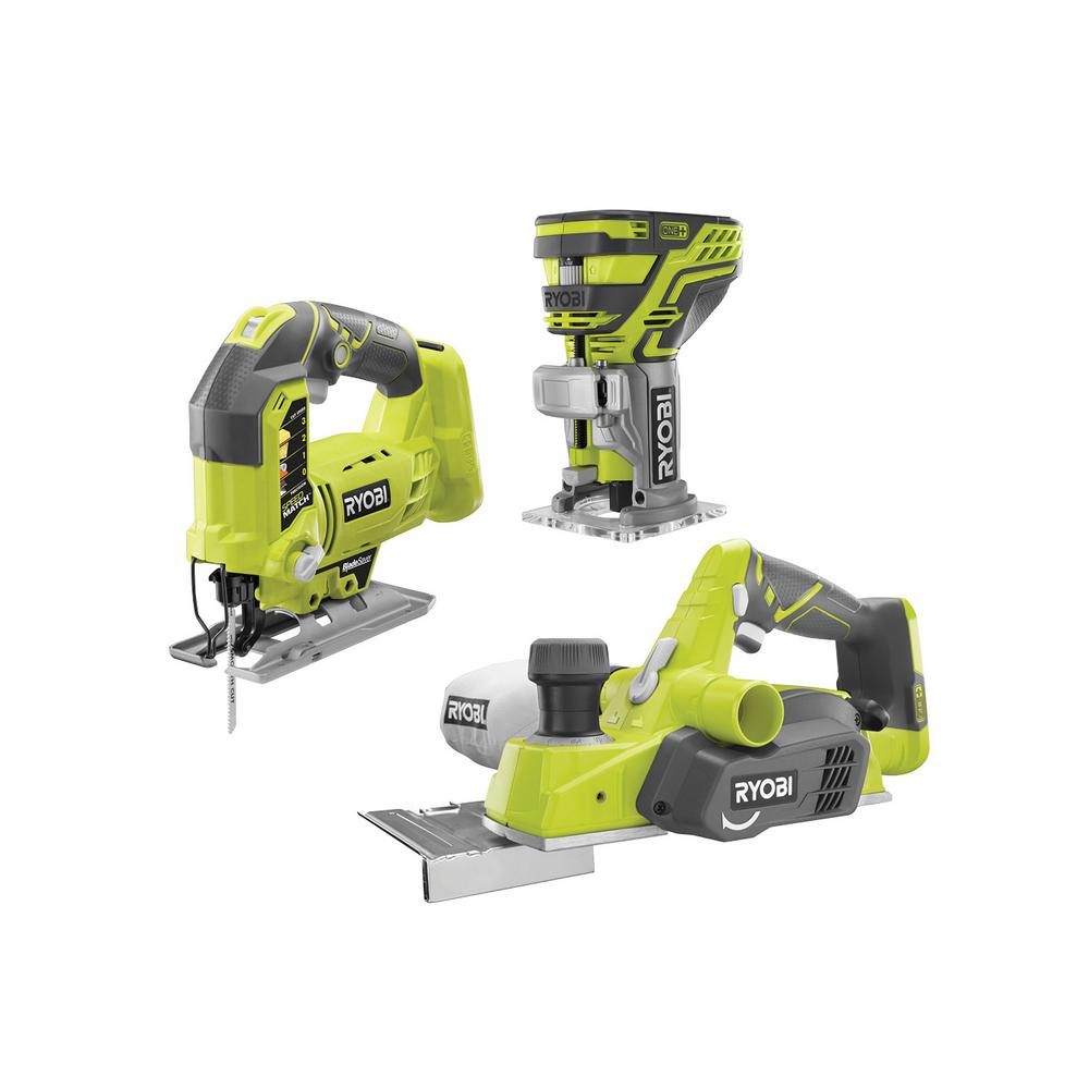 18-Volt ONE+ Cordless Jig Saw, Trim Router, and Planer (Tools Only)