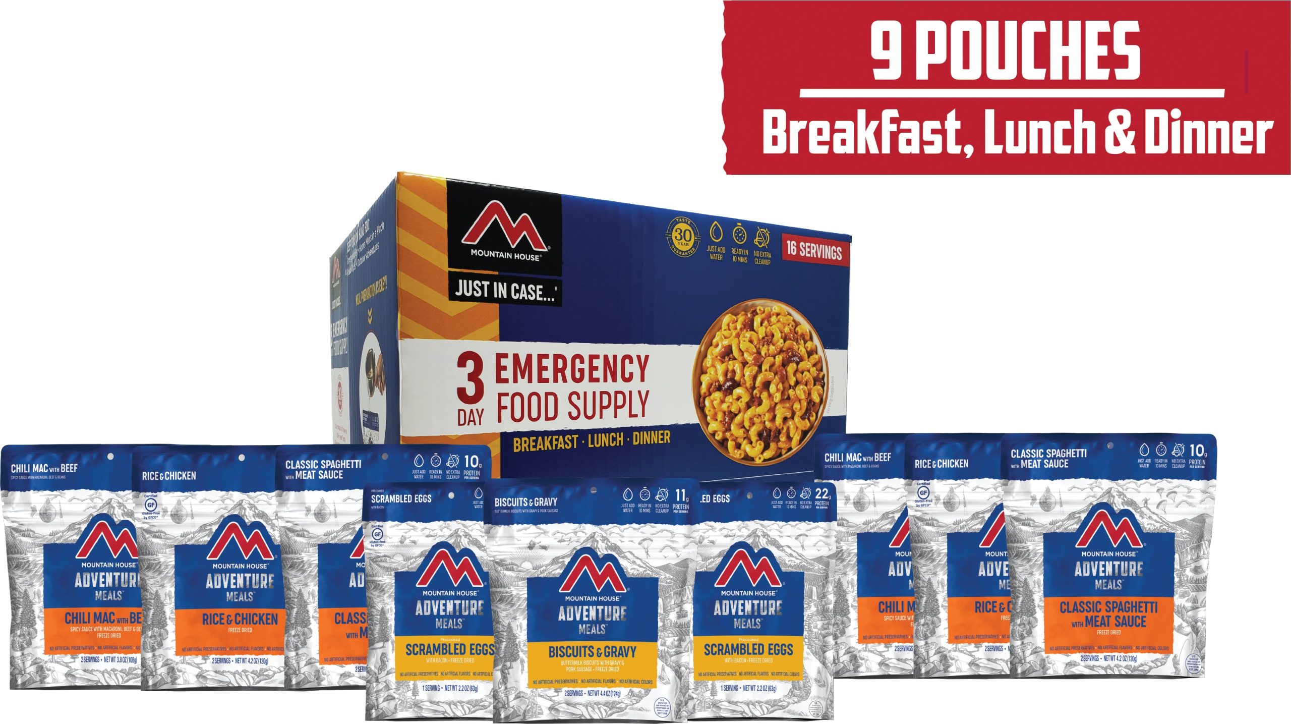 Mountain House 3-Day Emergency Food Kit - Essential 72-Hour Supply for Emergencies