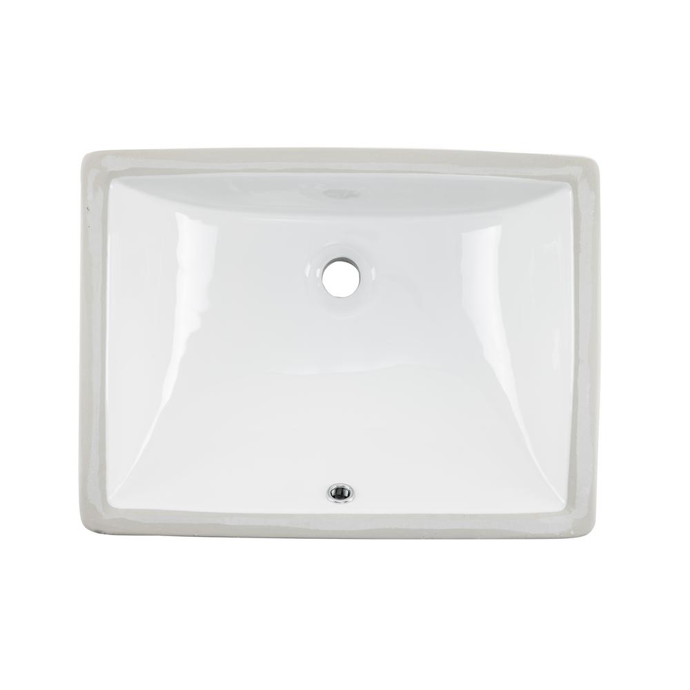 Cahaba 18 in. x 13 in. Glazed Porcelain Bathroom Sink in White