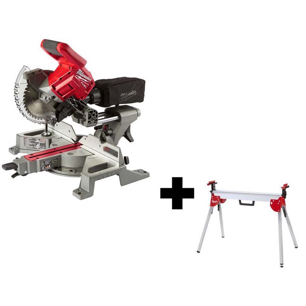 M18 FUEL 18-Volt Lithium-Ion Brushless Cordless 7-1/4 in. Dual Bevel Sliding Compound Miter Saw with Stand (Tool-Only)