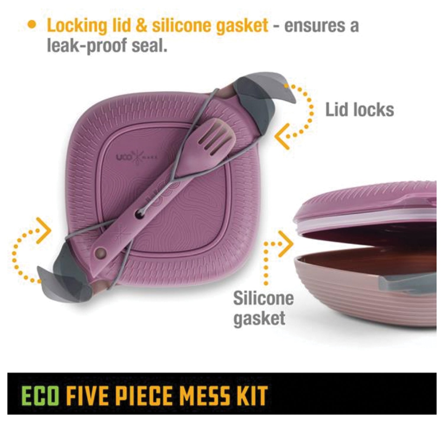 UCO Eco-Friendly 5-Piece Mess Kit in Plumpurple