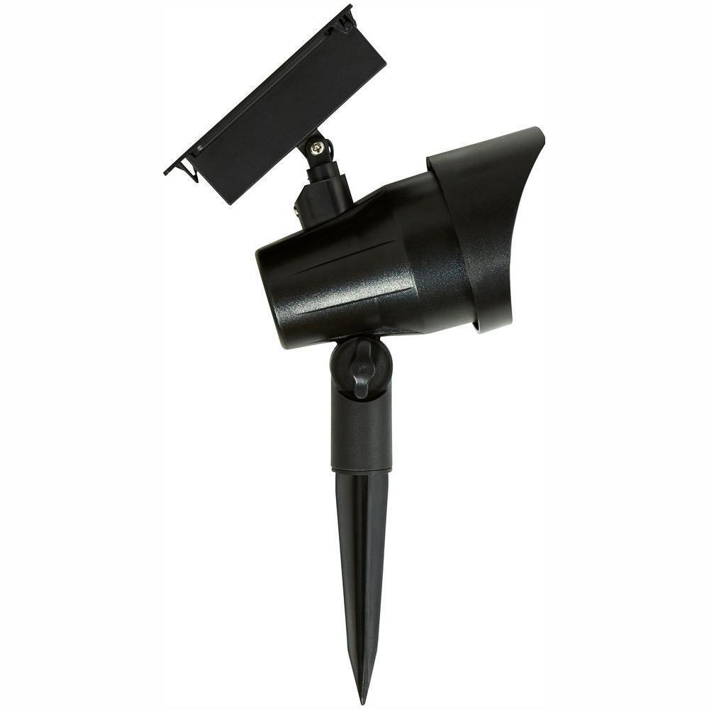 Solar Black Outdoor Integrated LED 3000K 30-Lumens Landscape Spot Light