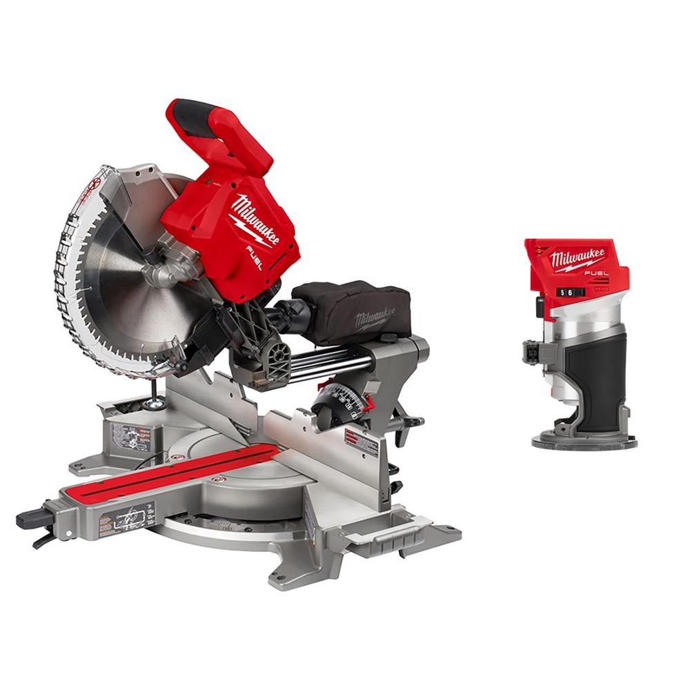 M18 FUEL 18-Volt Lithium-Ion Brushless 12 in. Cordless Dual Bevel Sliding Compound Miter Saw with Compact Router