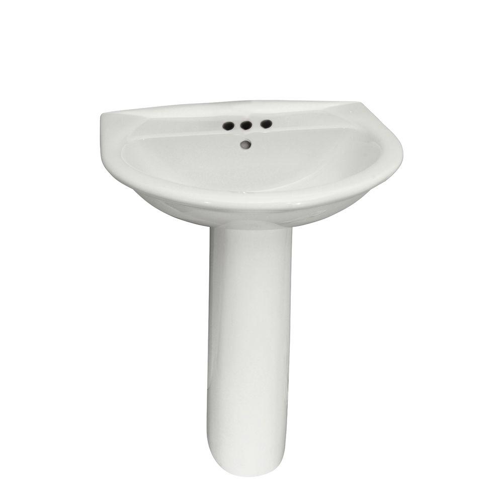 Barclay Products Karla 505 Pedestal Combo Bathroom Sink in White
