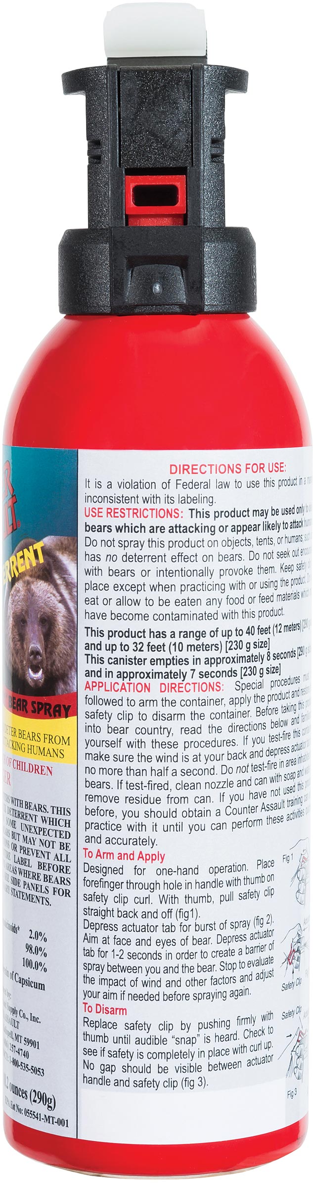 Counter Assault Bear Deterrent 10.2 Oz: Powerful Self Defense Bear Spray