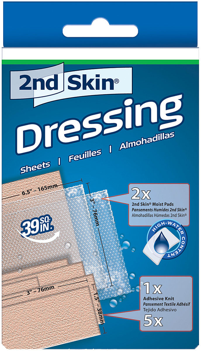 Spenco 2nd Skin Dressing - 3"x6 1/2" - Pack of 2 Sheets