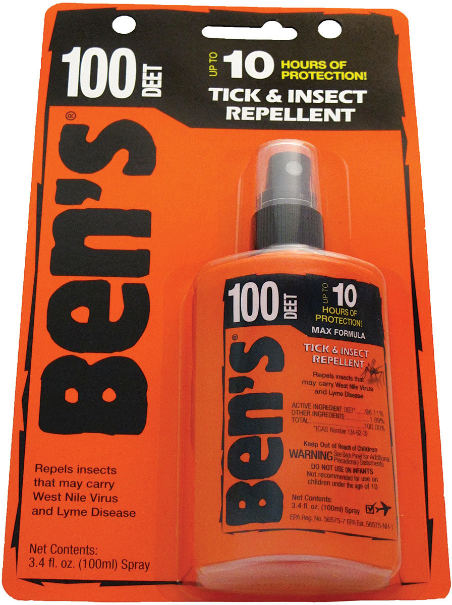 Ben's Max Insect Repellent | 100% DEET, Up to 10-Hour Protection, Fragrance-Free, Water-Based Tick & Mosquito Barrier