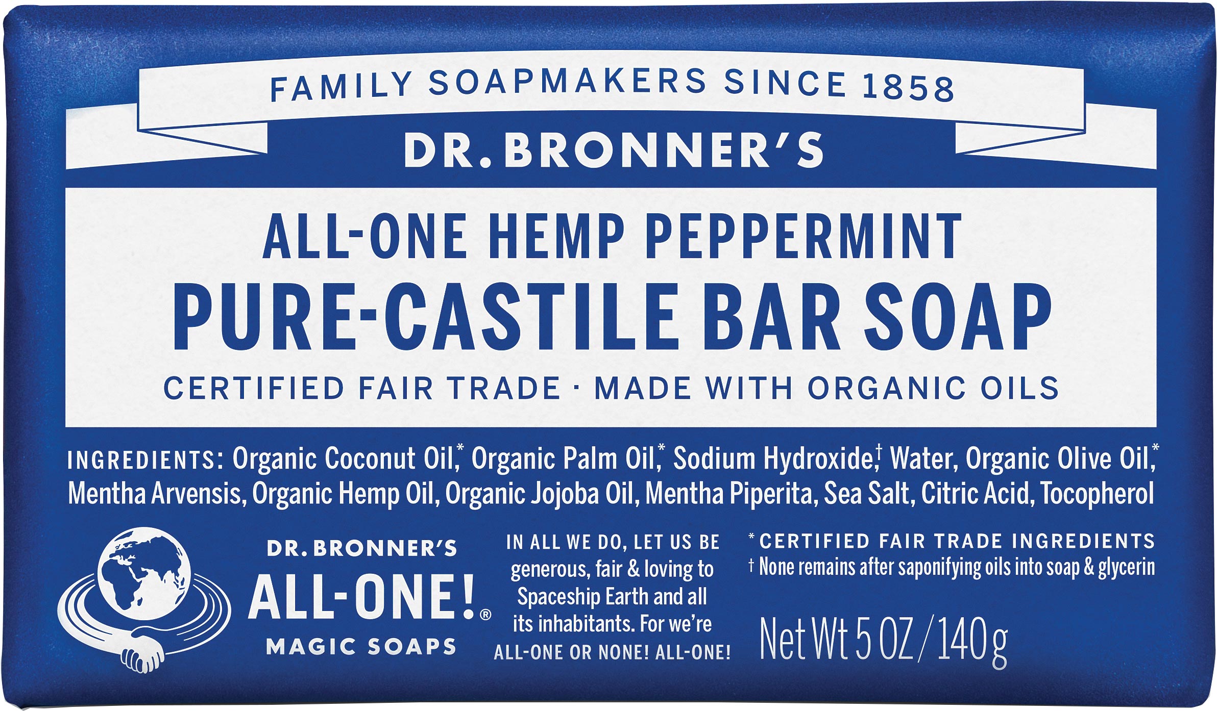 Dr. Bronner's Peppermint Liquid Soap: All-in-One Bar Soap & Shampoo Combo