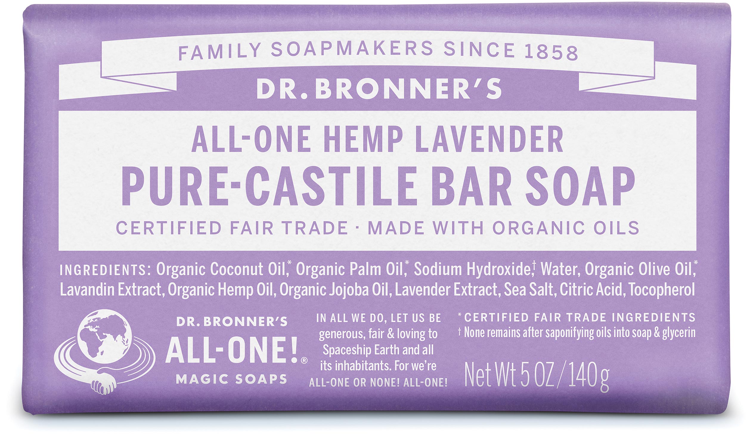 Dr. Bronner's Lavender Liquid Soap: All-in-One Bar Soap, Shampoo, and Body Wash