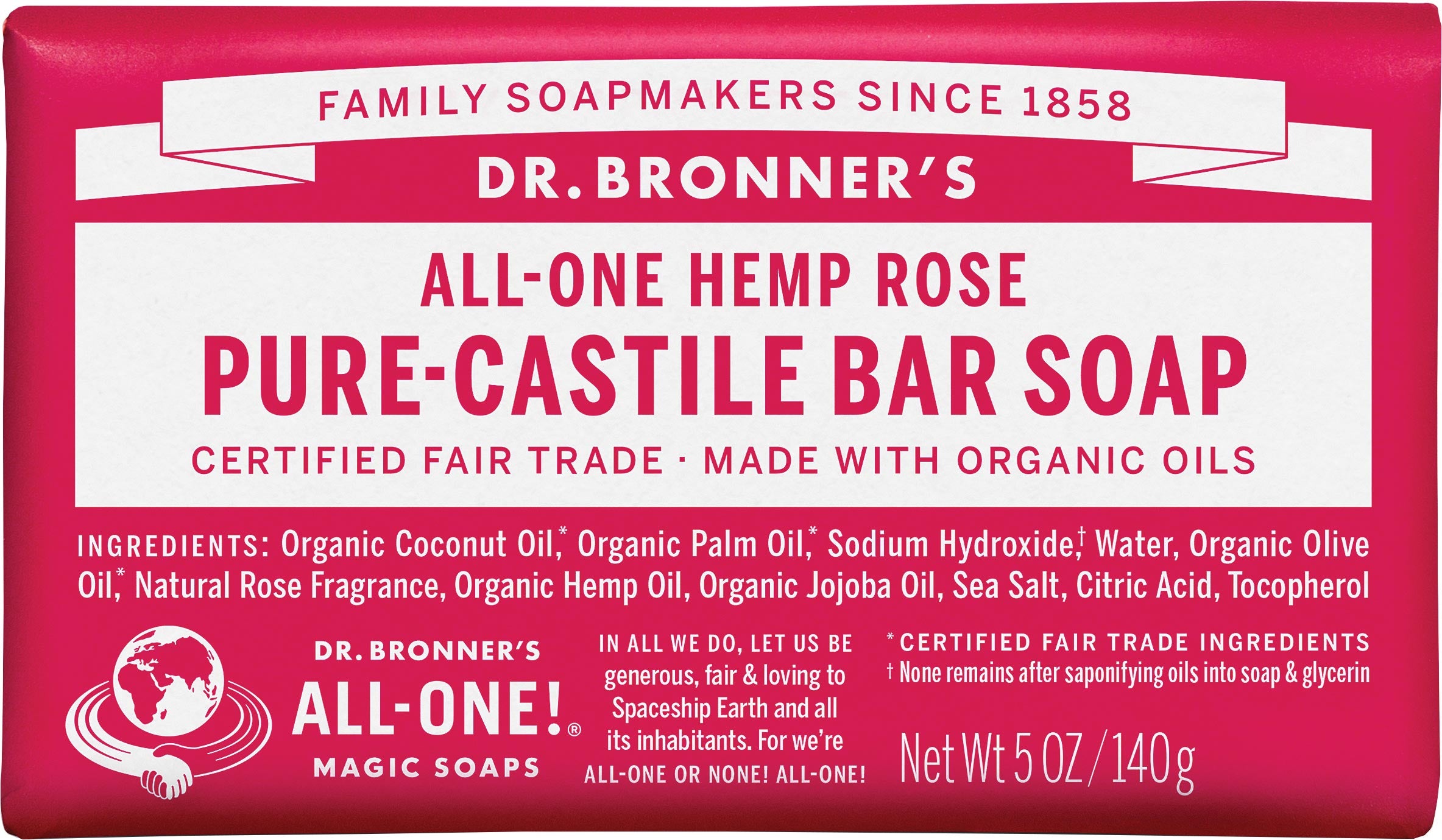 Dr. Bronner's Rose Liquid Soap: All-in-One Bar Soap and Shampoo Combo