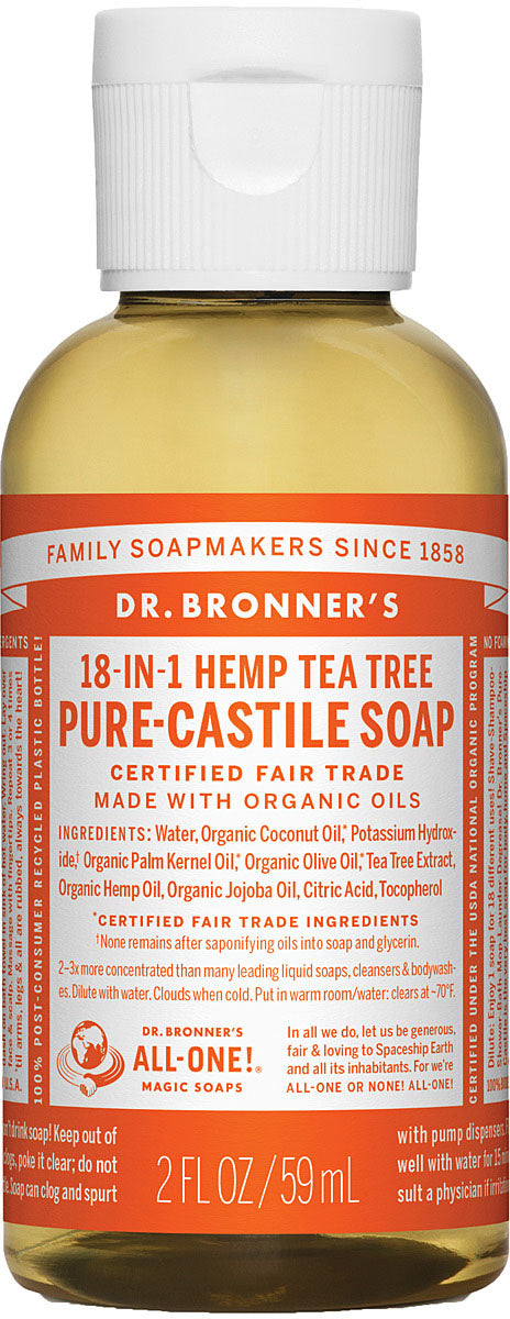 Dr. Bronner's Tea Tree Liquid Soap & Shampoo - 2 oz Travel Size