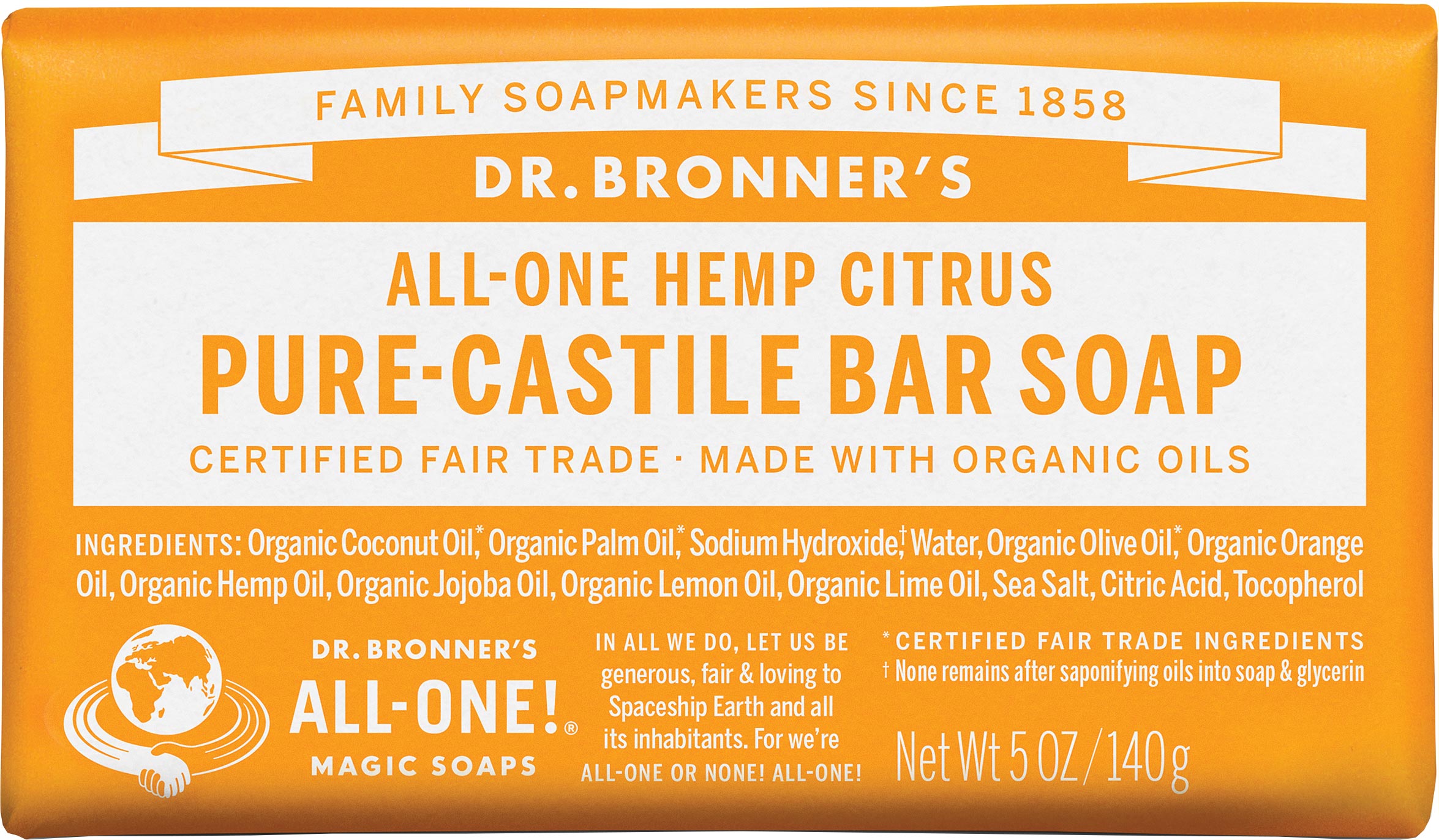 Dr. Bronner's Citrus Liquid Soap: All-in-One Bar Soap, Body Wash, and Shampoo