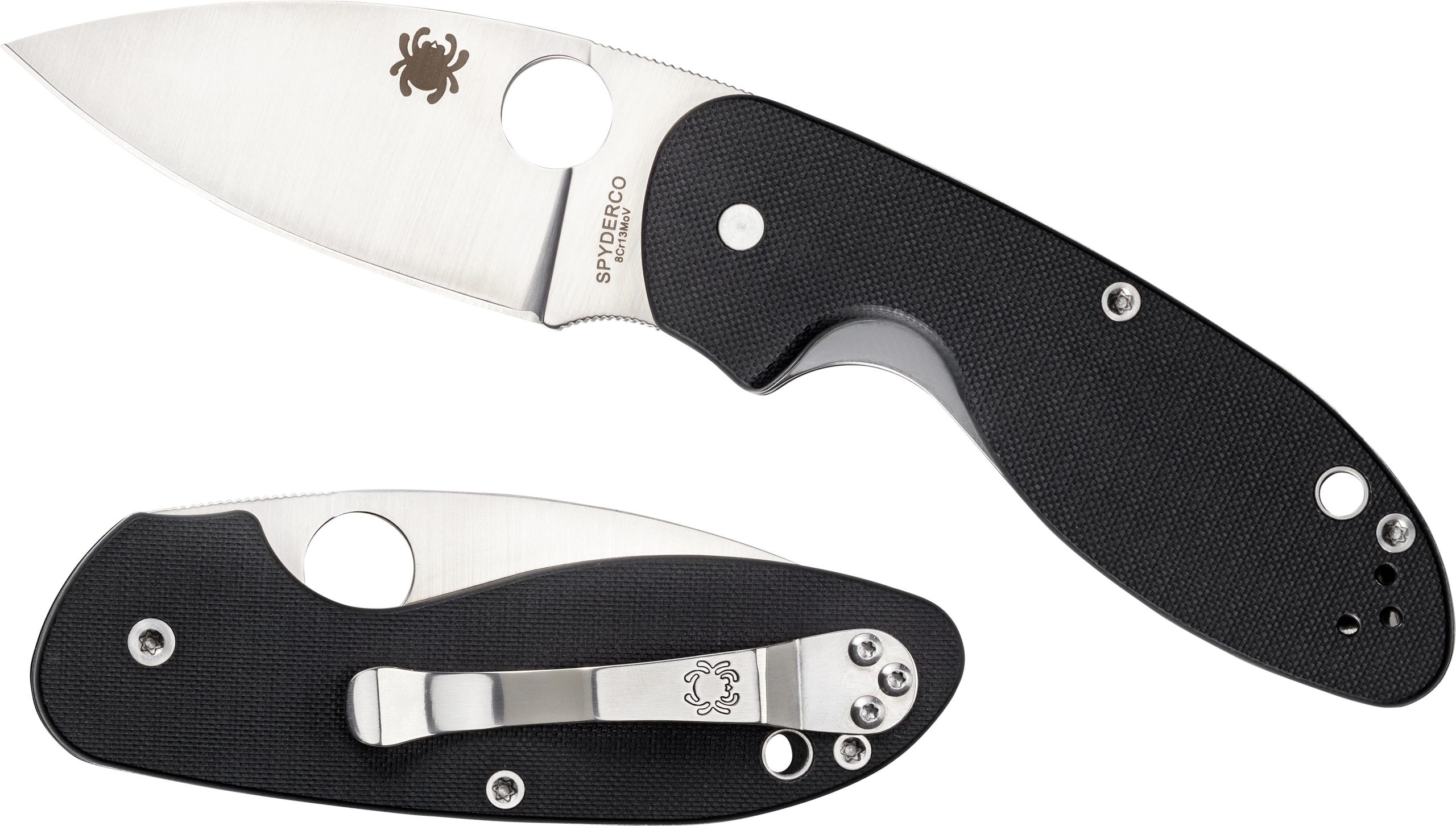 Spyderco Efficient Folding Knives – G-10 & All Black PlainEdge, High-Performance EDC, Durable Materials, Versatile Design, Reliable Tactical & Everyday Use
