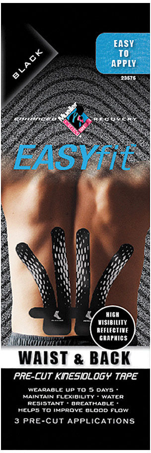 Mueller Easyfit Kinesiology Tape for Lower Back and Neck Pain Relief | Pre-Cut, Breathable, Durable Wraps & Supports for Enhanced Healing