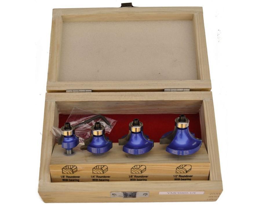 Roundover Router Bit Set – 4 Piece