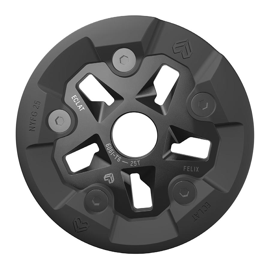 Eclat Felix Guard Teeth: 25 6061-T6 Aluminum, Black