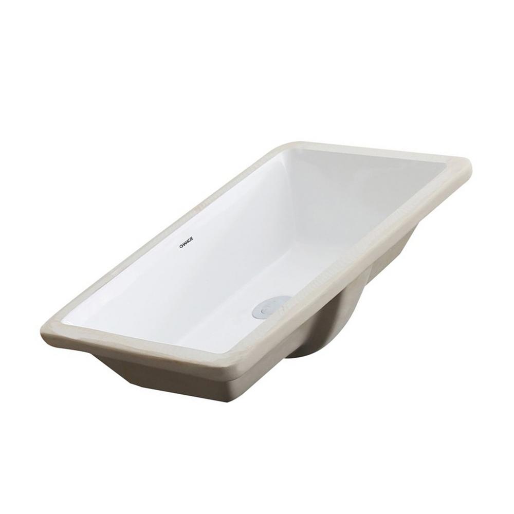 Boyel Living 21 in. x 13 in. Ceramic Rectangular Lavatory Undercounter Bathroom Sink in White