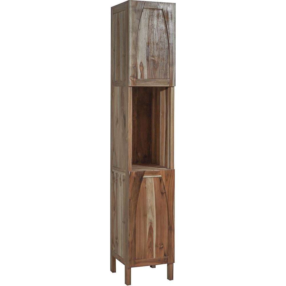 EcoDecors Tranquility 17-in x 79-in x 14-in Brown Wood Freestanding Linen Cabinet