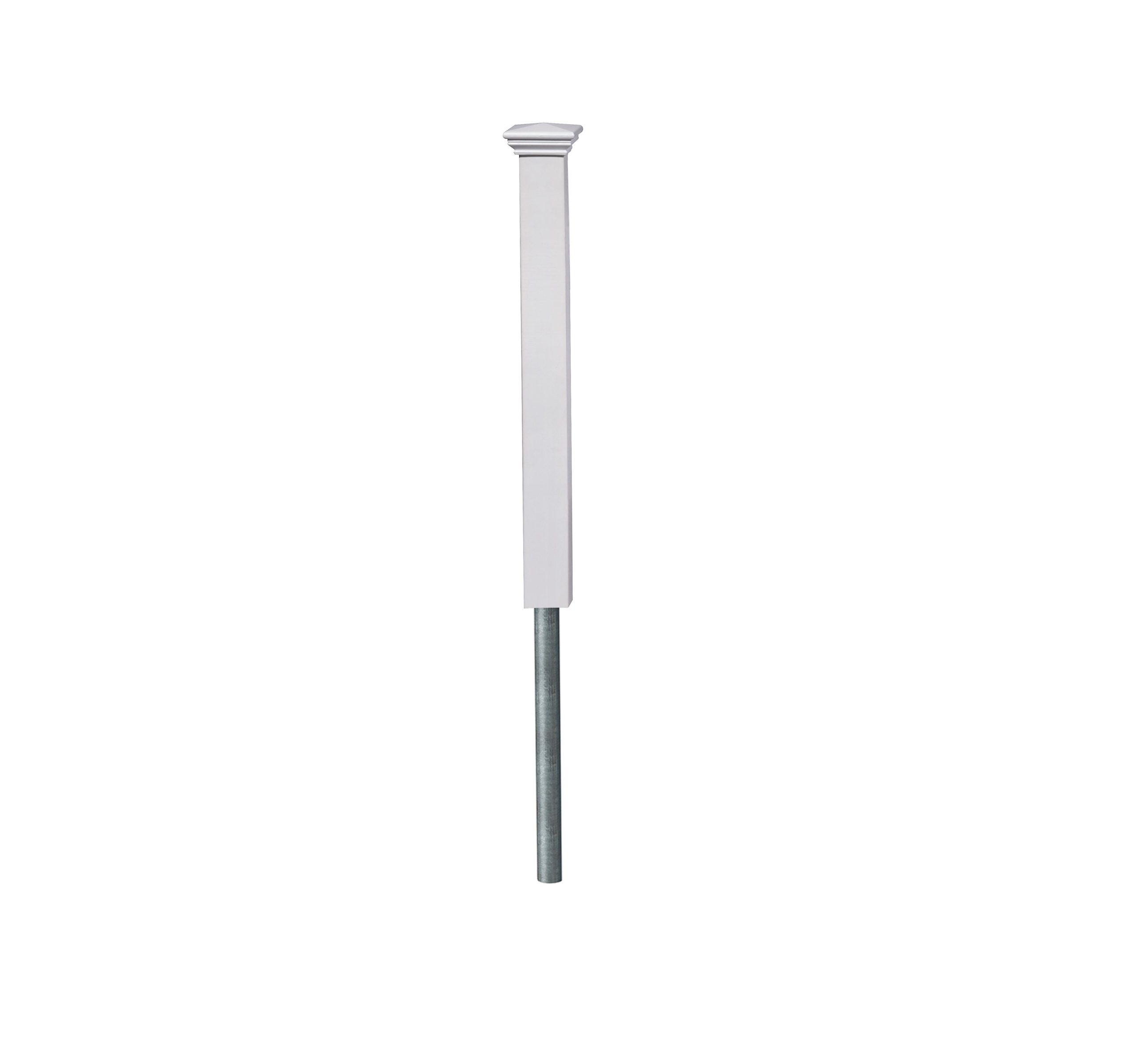 Zippity Outdoor Products All American 3.5-ft H x 3.5-in W White Vinyl Scallop Universal Fence Post No Dig (Unassembled)