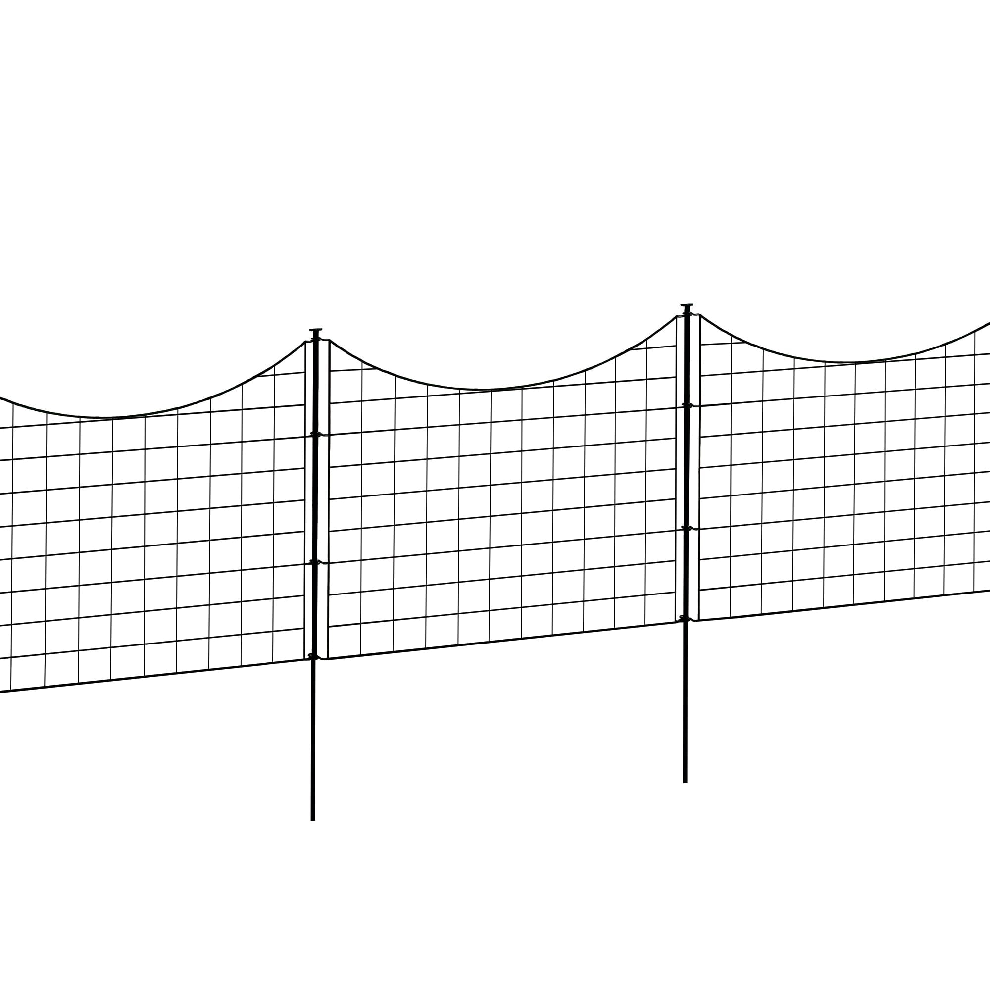 Zippity Outdoor Products 5 Panels 2-ft H x 2-ft W Black Galvanized Iron Scallop No Dig Garden Fence Panel